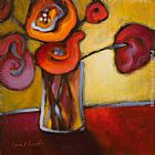Red Poppies in Tuscany Paintings - Red Poppies in a Vase by Lanie Loreth